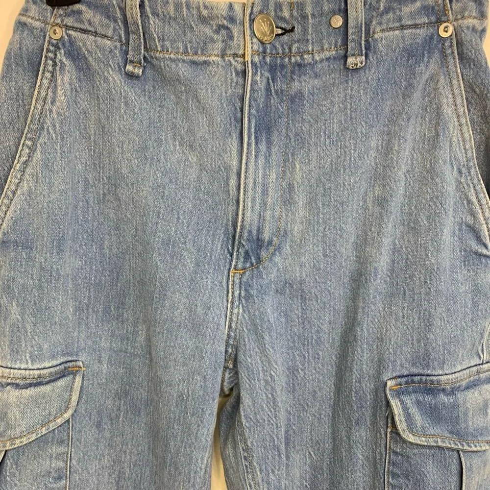 Rag & Bone Size 25 Icy Blue Light Wash High Rise Cargo Jeans Straight Leg